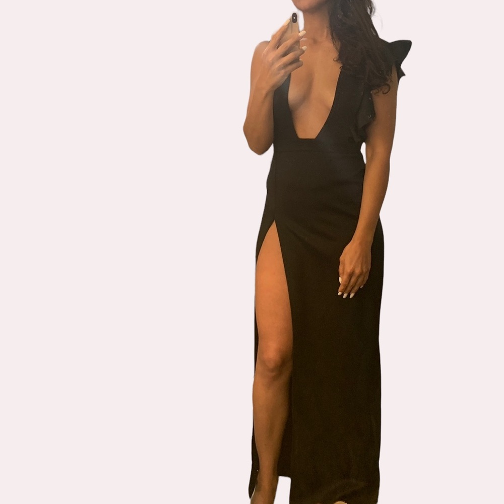 Plunging Black Dress